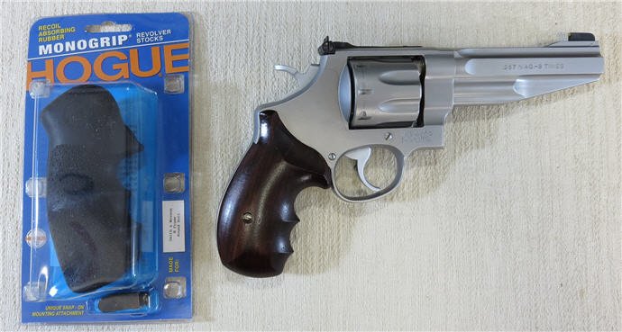 S&W 627 With Original Grips and Hogue Monogrip Package