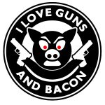 i love guns and bacon sticker
