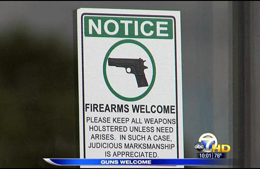firearms welcome sign deterrent