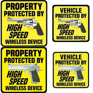 Protected By High Speed Wireless Device Stickers