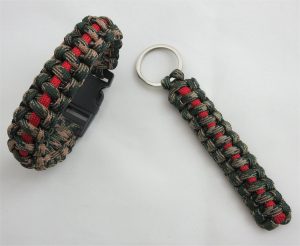 redline paracord bracelet keychain combo pak