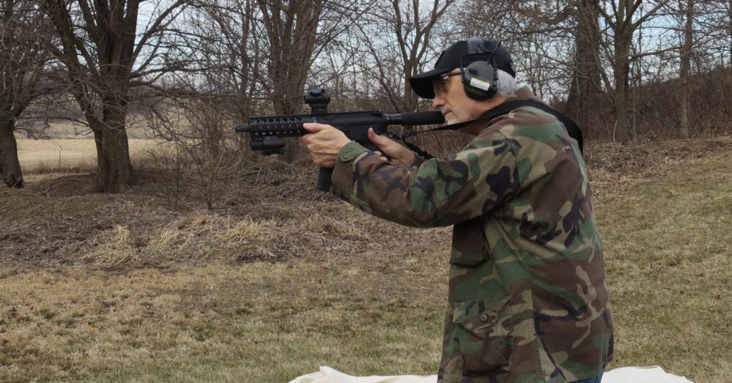 red green dot sight on ar-15 pistol